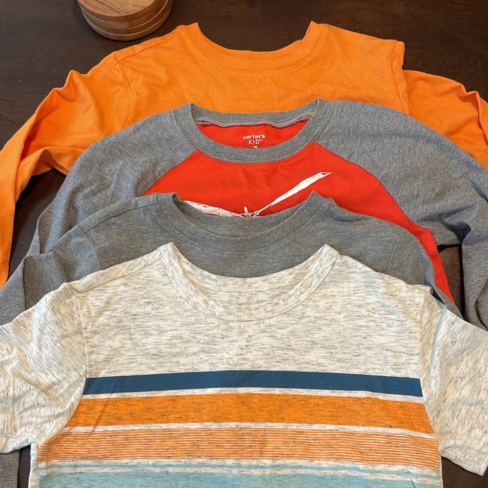 Cat & Jack Bundle 3 long sleeve shirt and one is short sleeve. - Picture 1 of 14